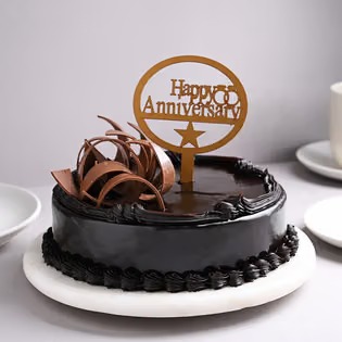 Chocolate Truffle Happy Anniversary Cake image