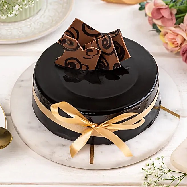 Decorated Chocolate Truffle Cake  image