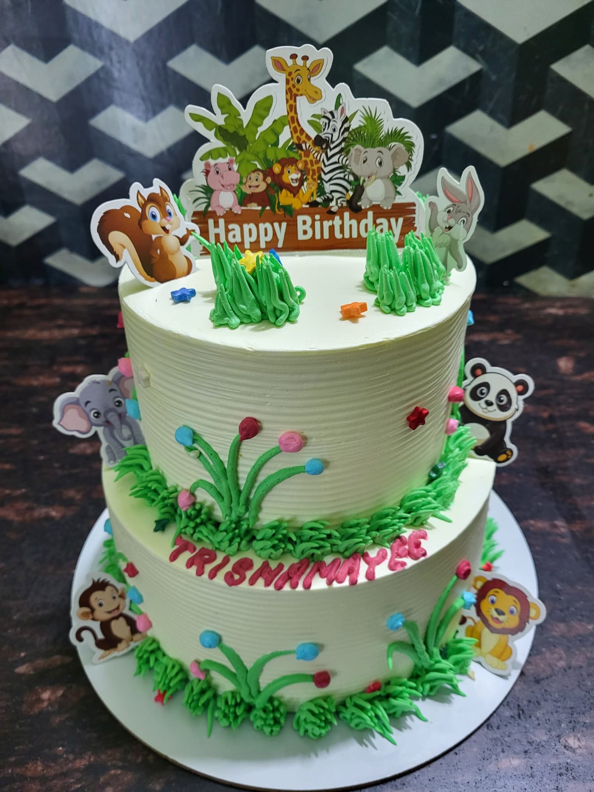  Jungle Paradise Theme Cake image