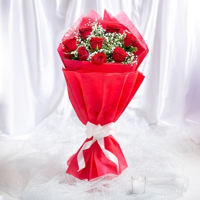 8 Red Roses Bouquet image