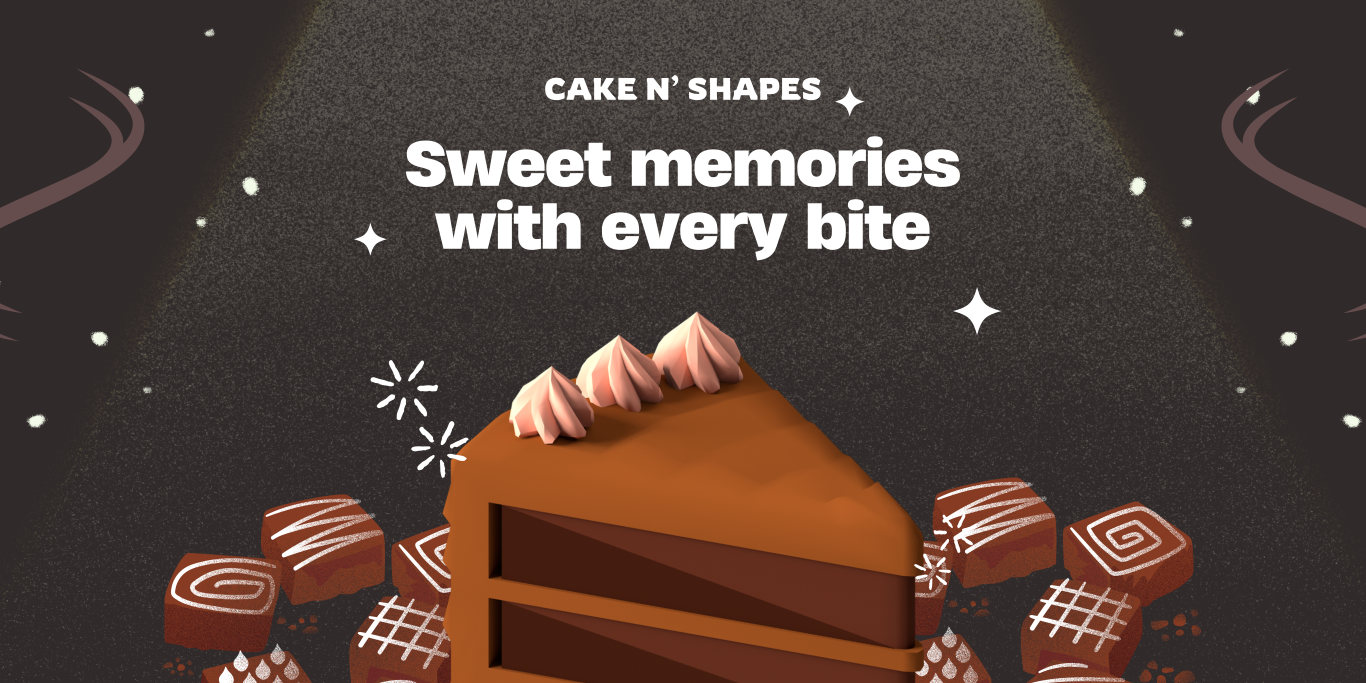 Sign up banner with a delightful cake and flowers